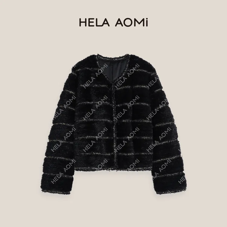 HELA AOMI "金穗小香皮草"水貂毛皮编织金丝小香风皮草CY5DM29531