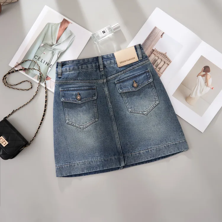 S薄款A字显瘦【运费险+不掉色】大码韩版不掉色A型牛仔半身裙女