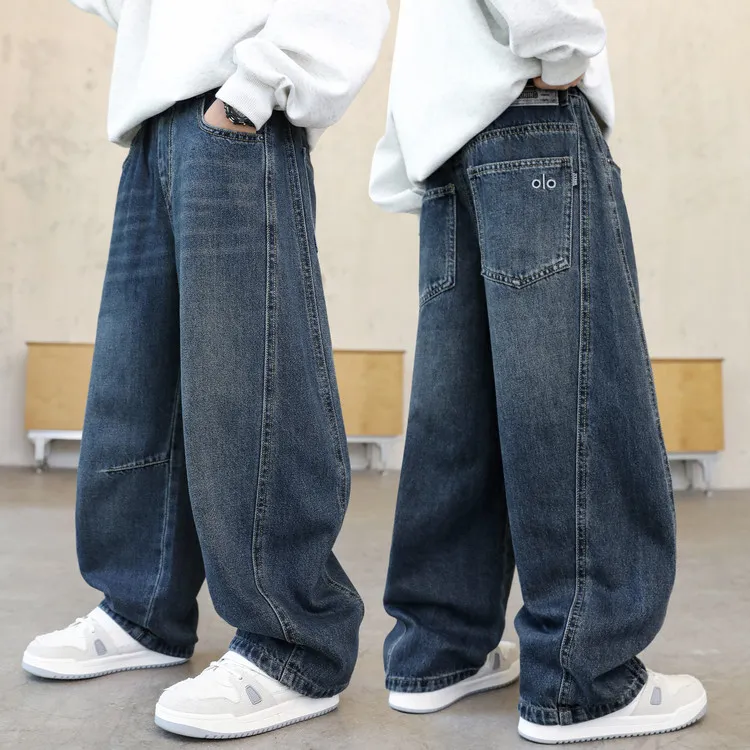男童秋季牛仔裤2025中大童韩版儿童休闲宽松洋气炸街裤子时髦长裤