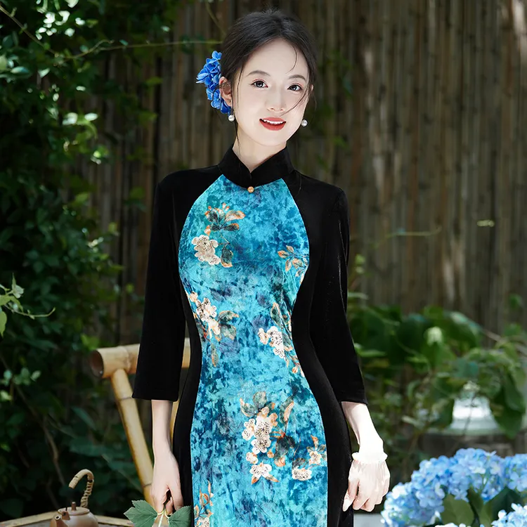 绝美新中式旗袍2025新款秋季日常可穿老上海妈妈装国风改良连衣裙