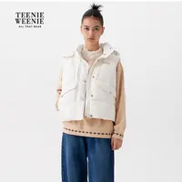 TeenieWeenie小熊25年冬季新款保暖时尚连帽马甲TTJD258TCAB