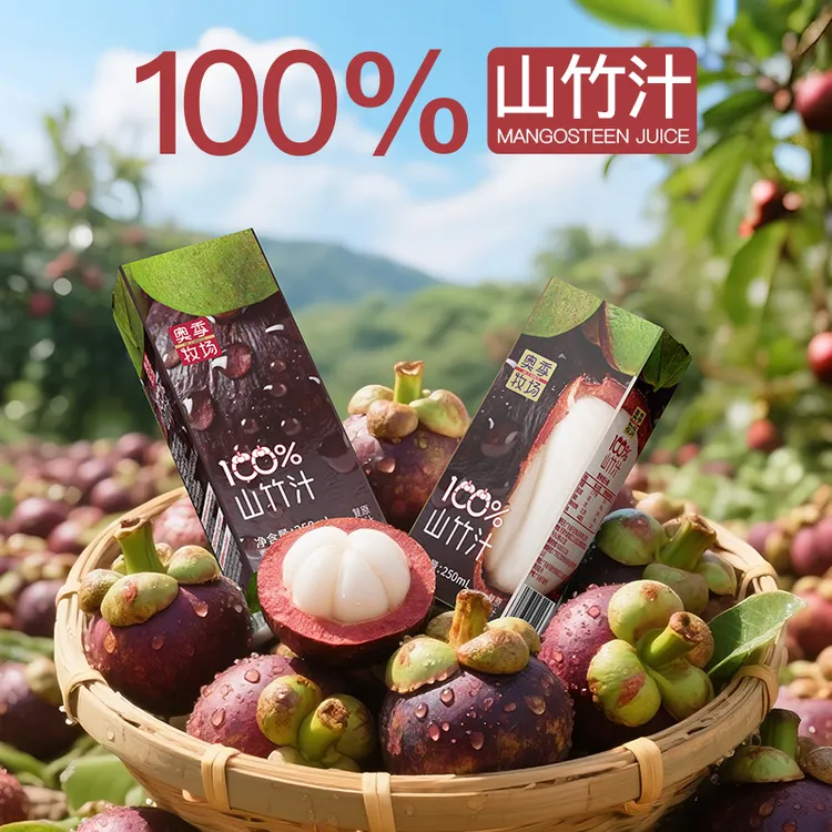 【到手一整箱山竹汁100%】无添加剂果汁清爽解腻天然果味饮料