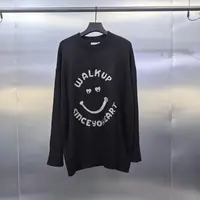 A02-120187-RES秋冬款正面笑脸字母印花宽松百搭休闲圆领针织毛衣