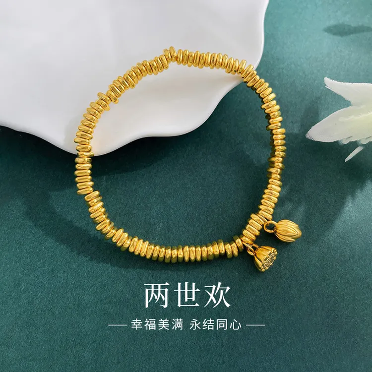 硬金两世欢三角形珠盘缠手串
