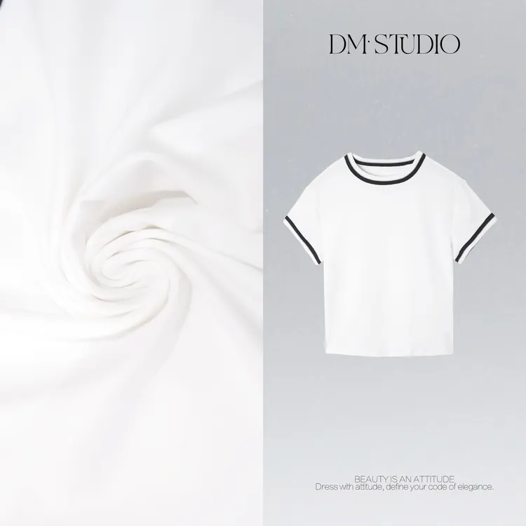 DEDM•STUDIO/百搭显瘦极简风气质圆领短袖上衣T恤2508TX/F51921
