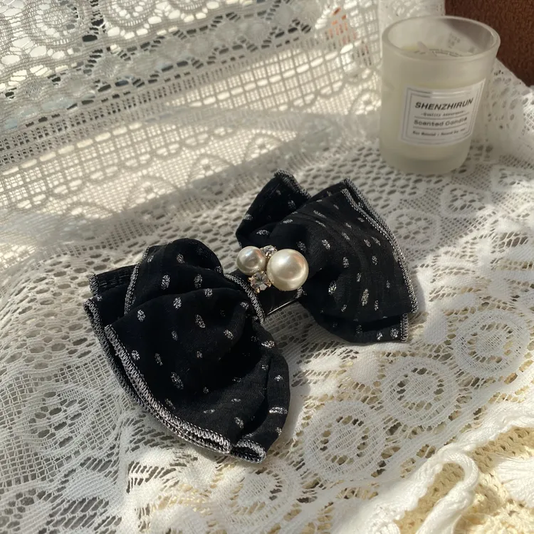 韩国Eunoia Nero【优雅可爱风珠珠弹簧夹】7030手工小香风气质甜美