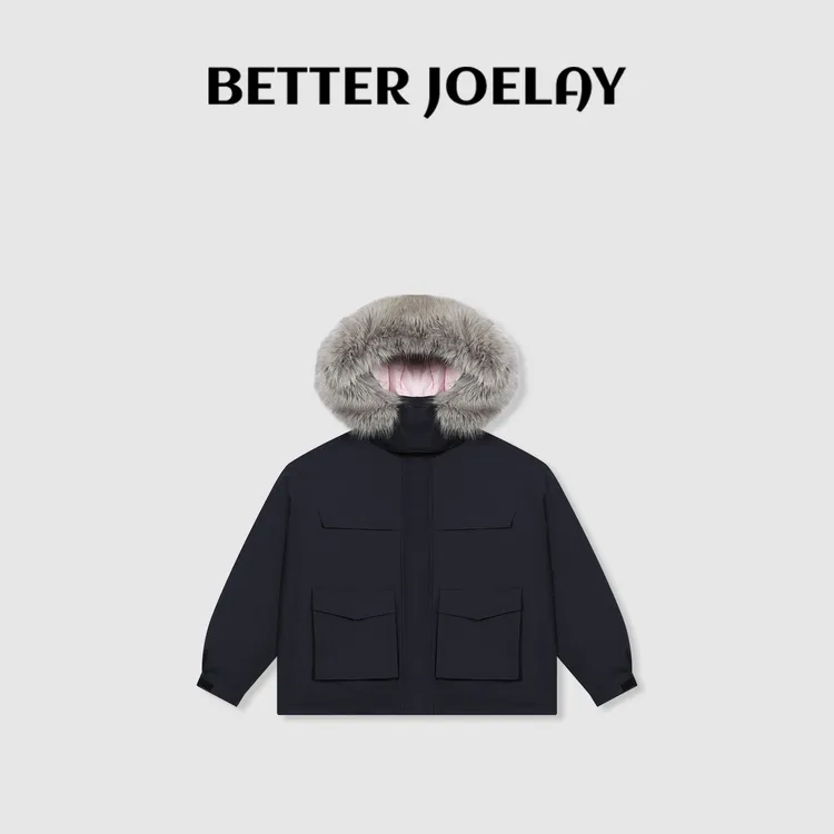 BETTER JOELAY-【墨蓝膨绒】时尚羽绒服保暖百搭休闲通勤风Z0959