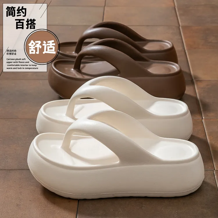 2025新款增高5cm厚底人字拖女外穿EVA沙滩鞋网红踩屎感夹趾凉拖鞋