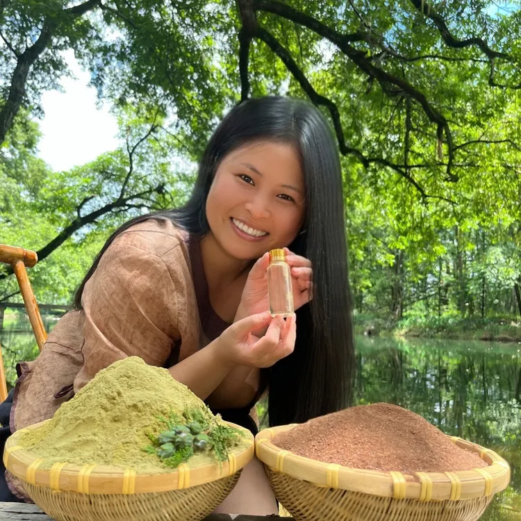 正宗农家茶枯粉草本洗发洗碗家用 茶枯粉3斤+侧柏叶粉1斤