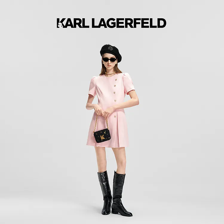 【官方】KARLLAGERFELD卡尔拉格斐小香风春季连衣裙老佛爷M21E1324