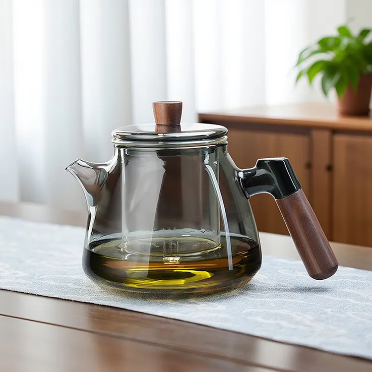 全度玻璃茶壶家用加厚耐热带盖花茶壶过滤泡茶壶茶水分离壶