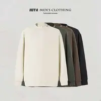 虎牙兄弟冬季卫衣双面雪花暖绒保暖刺绣小鲨鱼圆领打底男 K58011