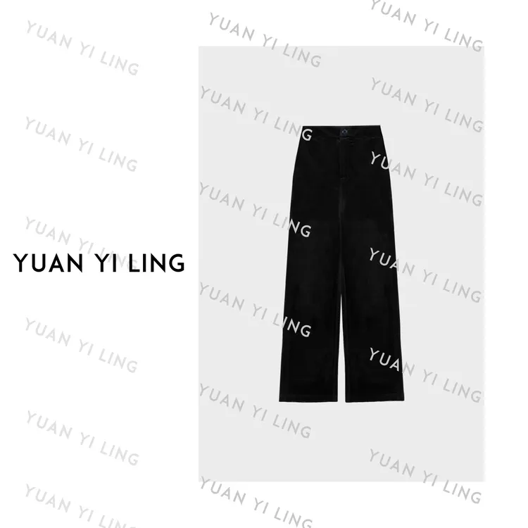 袁艺灵【流光】进口丝绒钻石光泽感垂感长裤3204