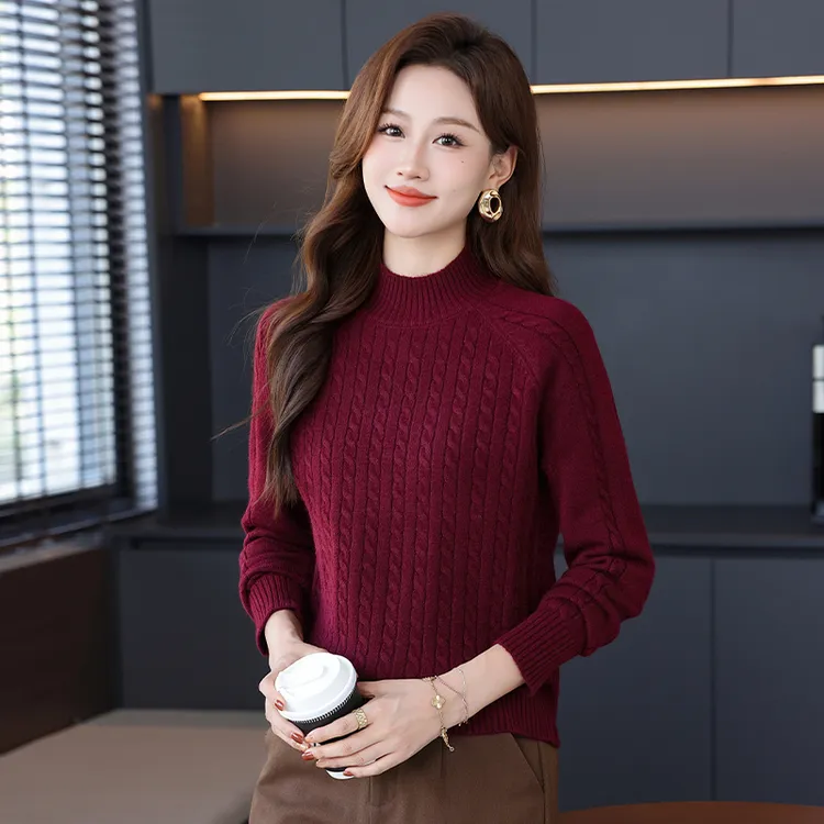 洋气保暖百搭半高领套头毛衣打底衫冬季时尚不挑人气质长袖内搭