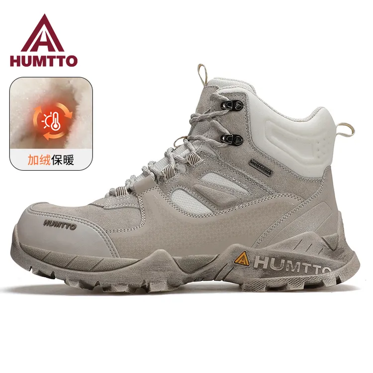 悍途秋冬款防水加绒登山鞋男户外高帮棉鞋防滑耐磨雪地靴徒步鞋女