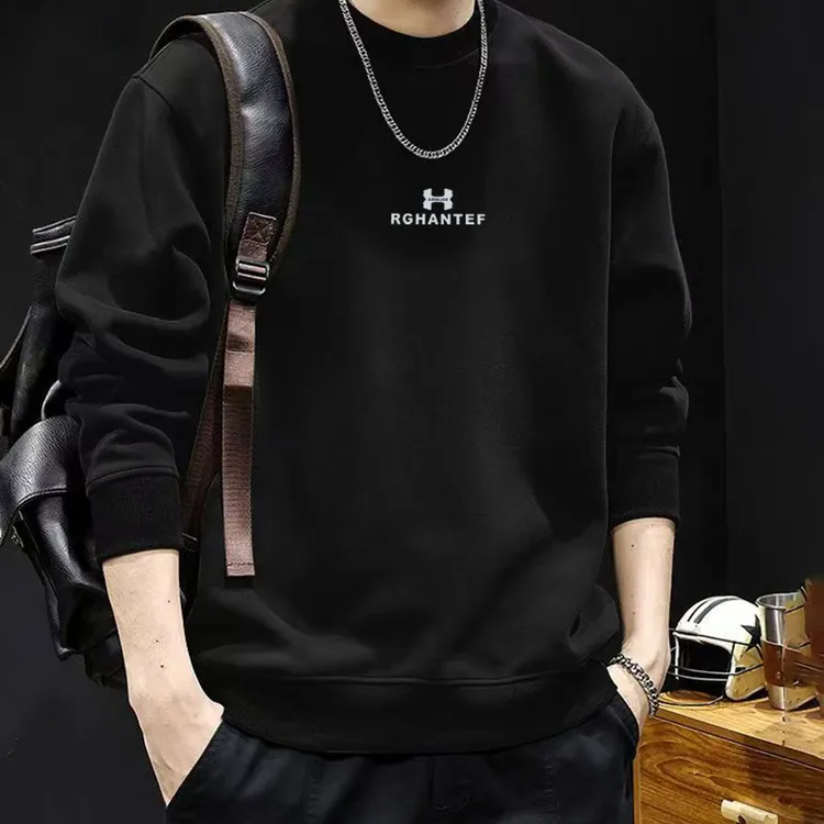 新款卫衣秋冬季长袖潮流休闲百搭圆领运动冬秋季男士卫衣（H中）