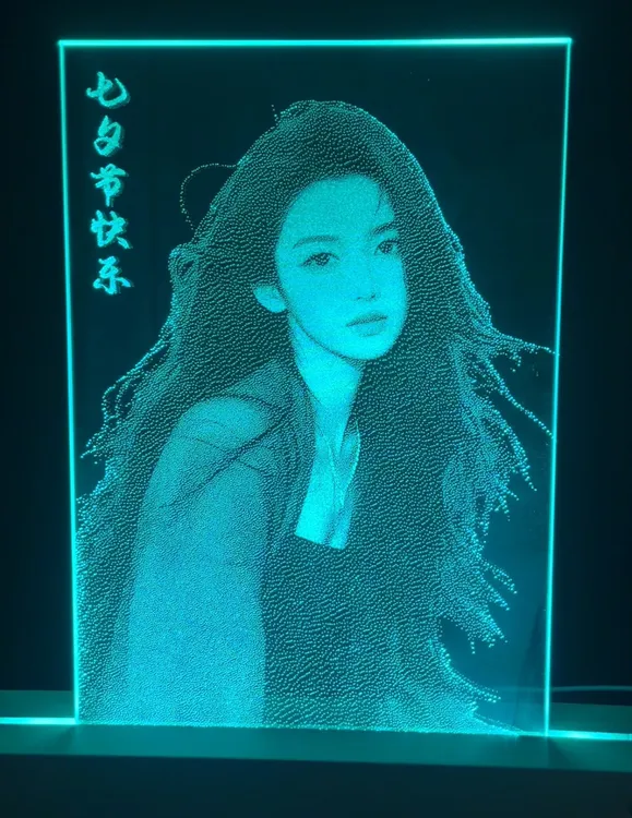七夕礼物锤子玻璃画可订制照片敲击画适合情侣生日等纪念日礼物