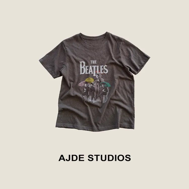 AJDE|THE BEATLES短袖T美式休闲字母印花上衣01