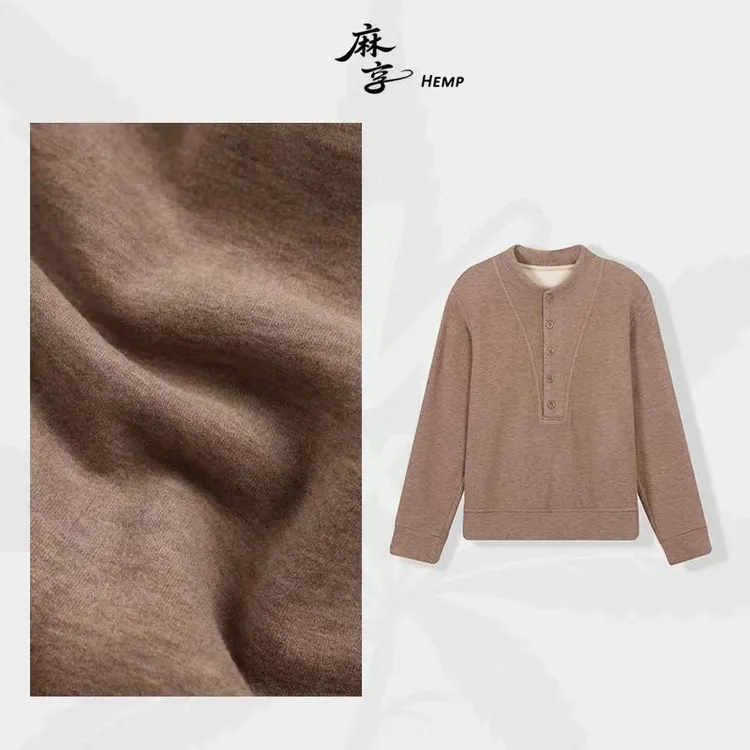 麻享【揽月】蚕丝羊绒蛋白女立领纽扣复古优雅时尚休闲保暖FSY50965