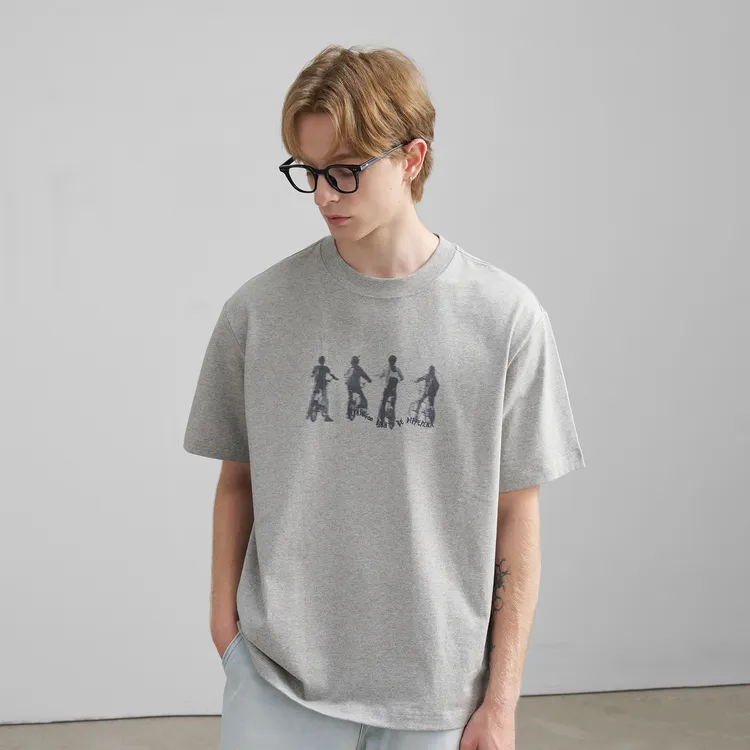 NYHSUGOO/南乙夏季男士100%棉进口数码直喷工艺短袖3631重磅上衣T