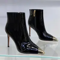 【现货1】尖头短靴2025秋冬新款女士细跟高级感不累脚绝美高跟鞋007
