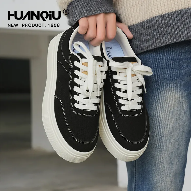 环球情侣款增高板鞋子男款2026新款春季潮流男鞋帆布鞋休闲运动鞋商品图