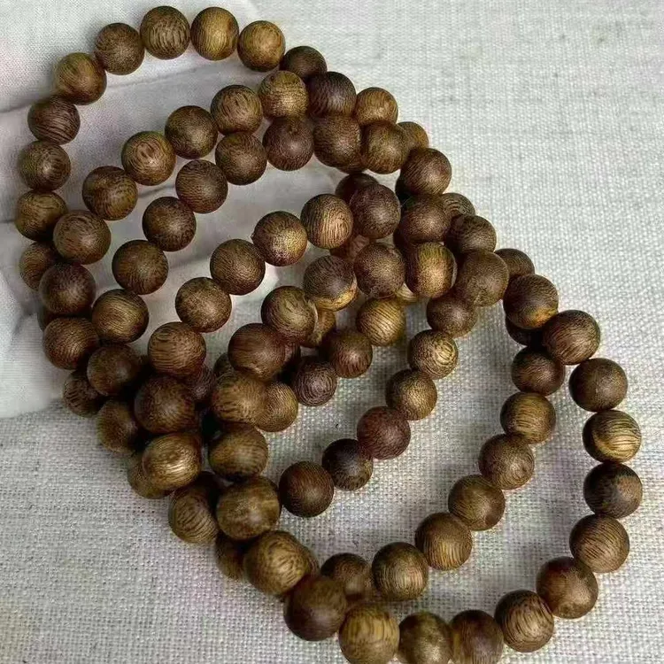 沉香纯天然奇楠沉香单圈圆柱念珠手串花香蜜香薄荷凉药香9mm10mm