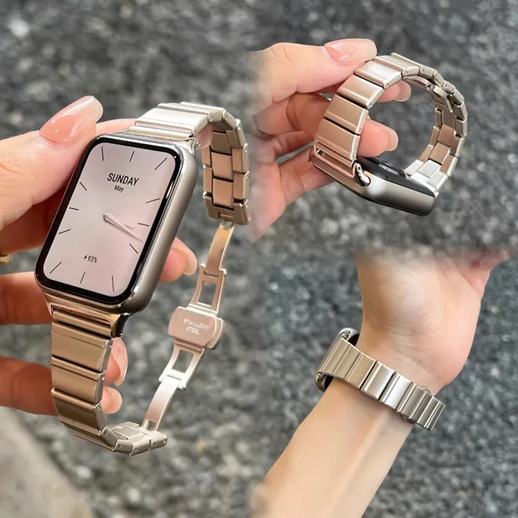 适用于小米手环9pro手表带一株小蛮腰米8pro钢带红米watch5/4腕带