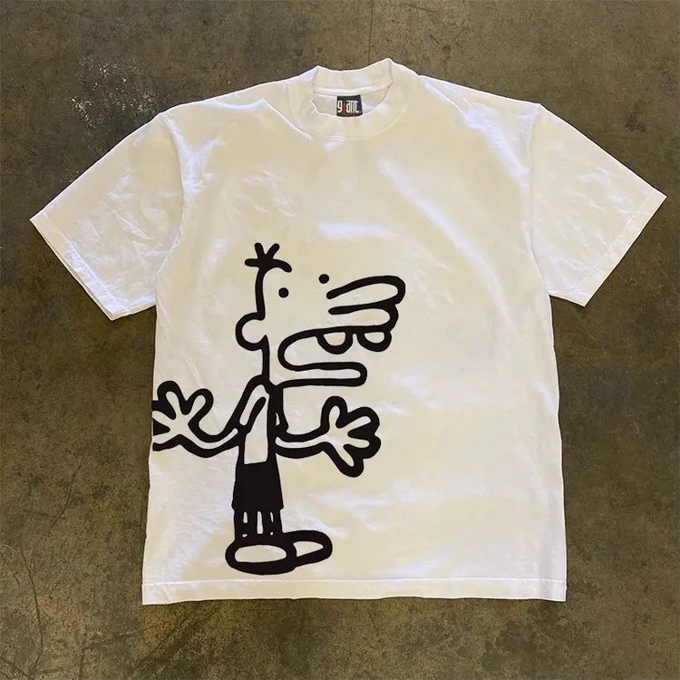 2025纯棉印花标准四季短袖T恤复古文化衫基础大众情侣打底衫圆领