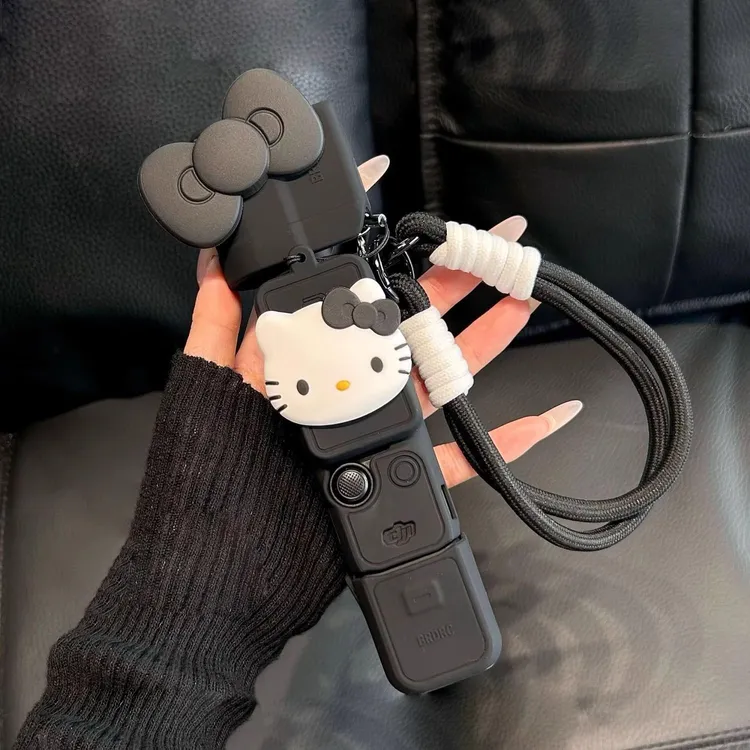 黑色kt大疆保护壳pocket3保护套可爱硅胶镜头云台相机防刮配件