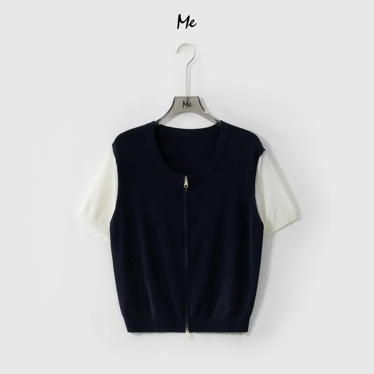 ME【100%天丝蓝调智女衫】超柔透气显瘦舒适时尚百搭针织衫MESS5372