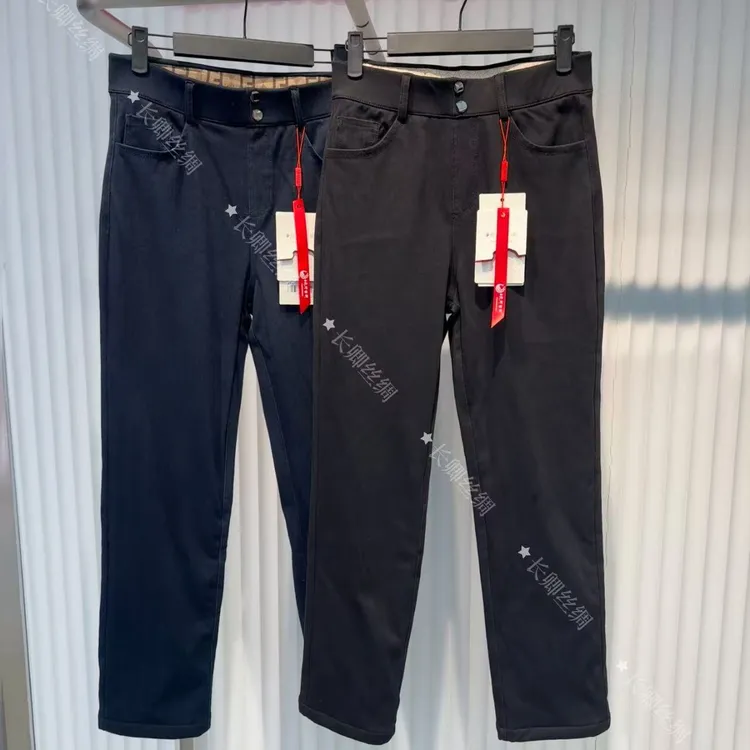 【长安】2025新款小脚女裤显瘦松紧腰牛仔加厚羊毛裤FY2433