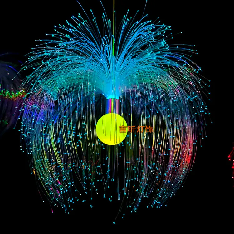酒吧氛围灯网红爆款夜店烧烤店高级感顶部装饰吊灯七彩光纤水母灯