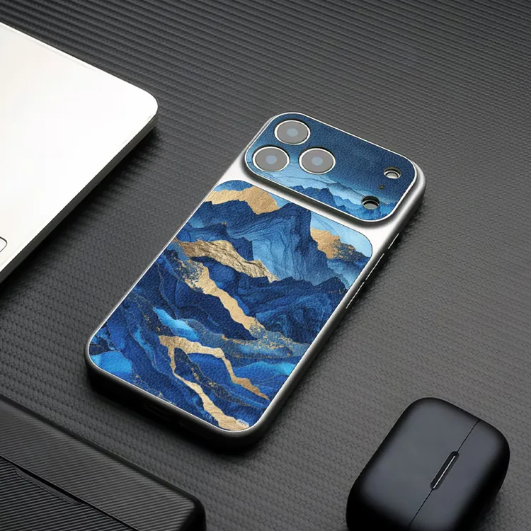 鎏金山水适用苹果17手机壳16pro高级感iphone15promax防摔套14/13