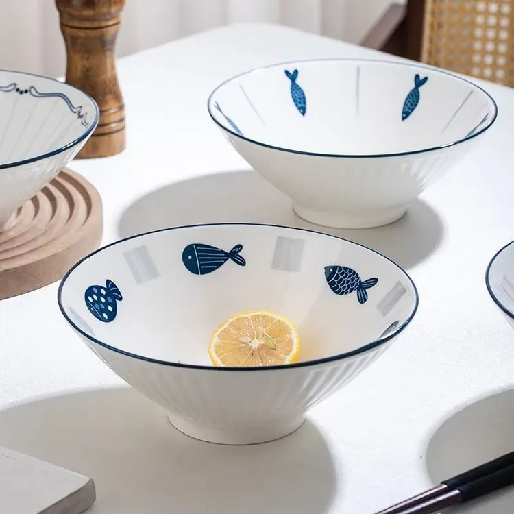 瓷县令8英寸如鱼得水斗笠碗家用碗盘餐具汤盆酸菜鱼日式创意网红