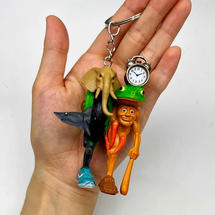 ai国外山海经融合版五帝王公仔钥匙扣儿童惊喜玩具礼物书包挂件链