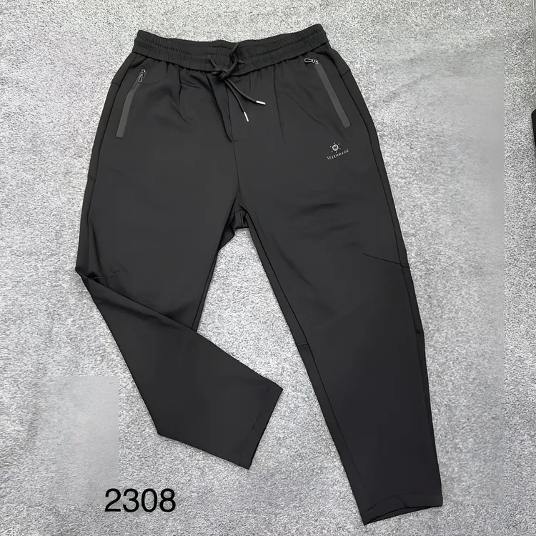 秋季新款大码男士松紧腰弹力小直筒休闲裤2308百搭潮流透气