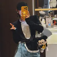 张小萱-欧货秋冬新款设计款小众洋气版高弹假两件长袖打底T恤