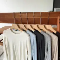 莱赛尔绵羊毛中缝拼接打底衫秋冬百搭圆领长袖垂感长袖针织t