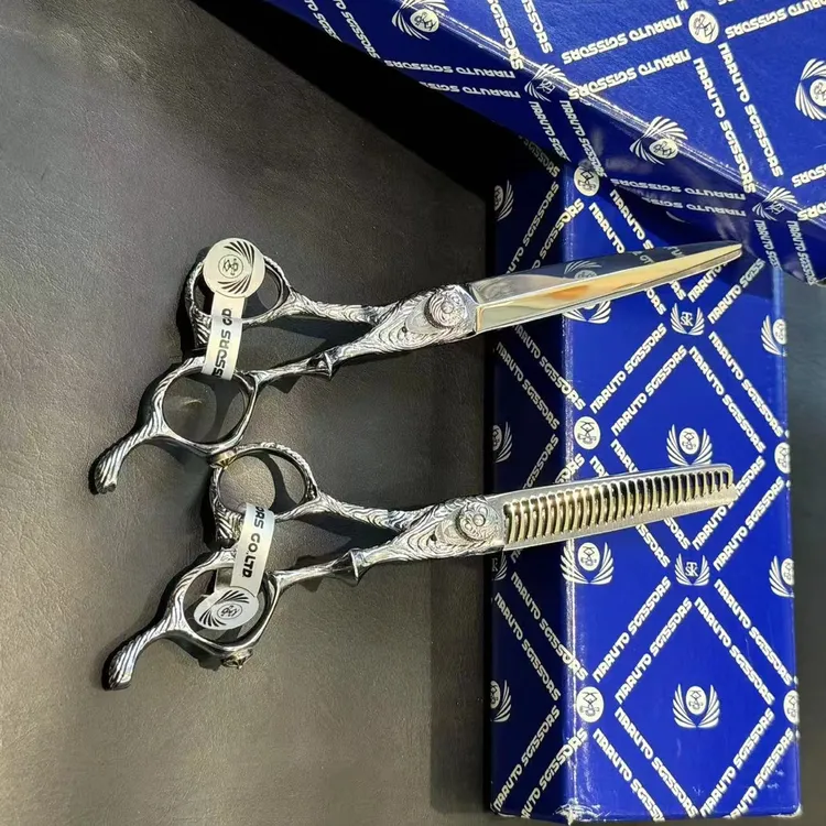 大武士50周年复刻版粉末钢材质平剪无痕弯刀剪刀理发