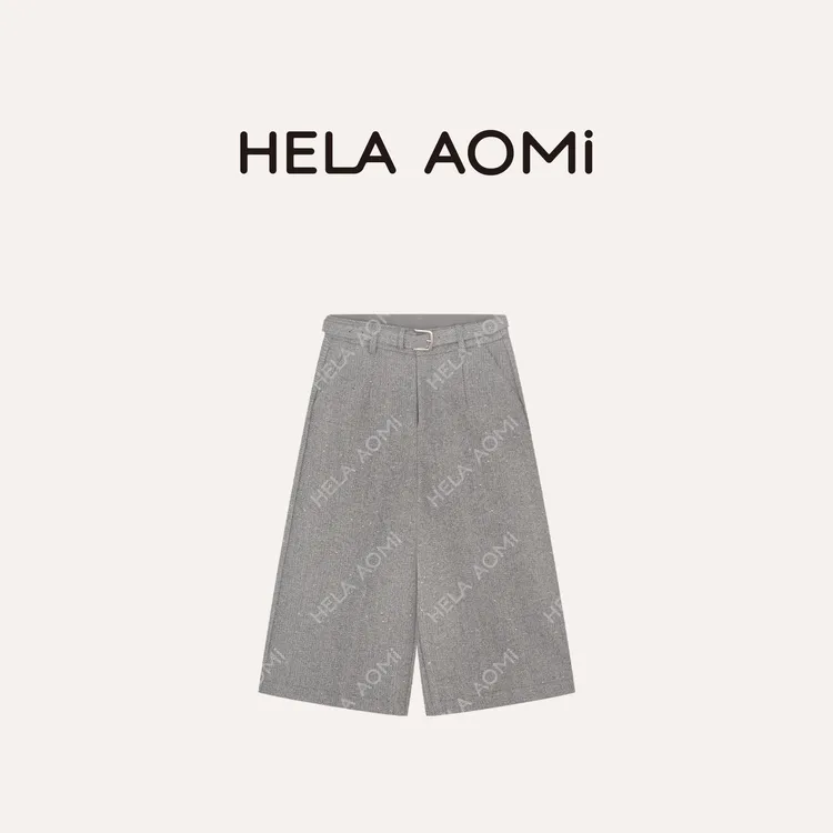 HELA AOMI “人字纹七分裤”绵羊毛60%简约造型感休闲裤CY5CM61572
