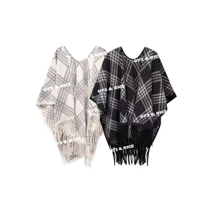 072 & RICE【流苏格纹大披肩】秋冬休闲时尚围巾 DH0022