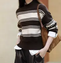 (小雅订单)女装2025秋季新款薄超细棉套头羊毛针织衫