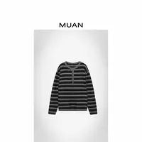 木岸MUAN：《航海日记毛衣》定制280克亨利领条纹毛衣女CQ-ZZ-82525