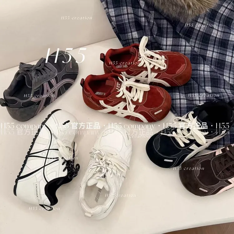 【马哥同款】H55【单/棉】迷你小泡芙显脚小的圆头面包鞋3.5cm63-2991