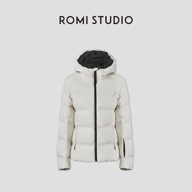 ROMI STUDIO“极简老钱”高品质95白鹅绒连帽修身羽绒服 RWCAWD5399