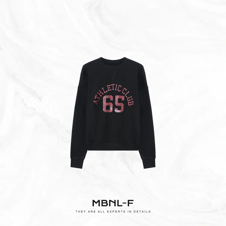 MBNL-F ”ATHLEIC 经典字母“ 100%棉极简圆领卫衣 秦磊XM-XWY6552