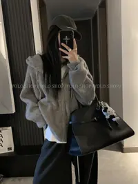 韩系连帽拉链毛衣女秋季2025新款内搭慵懒高级感针织开衫卫衣外套
