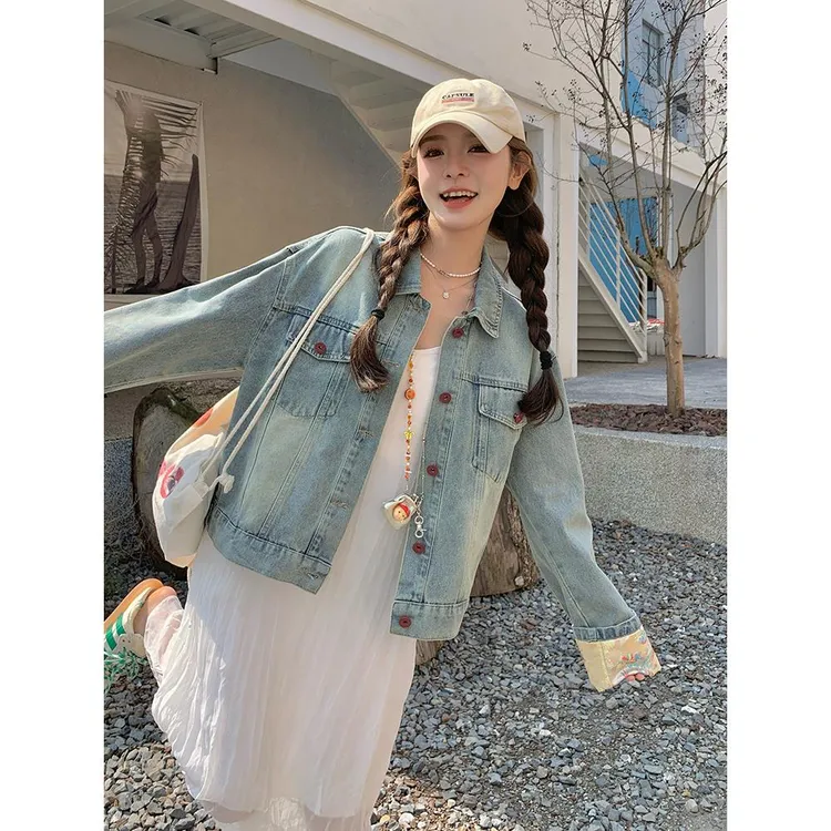 蓝色牛仔外套吊带裙两件套女2025年春季新款时尚休闲减龄显瘦套装