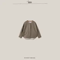 dedicate/短款无领棉麻民族风棉服/休闲百搭复古宽松